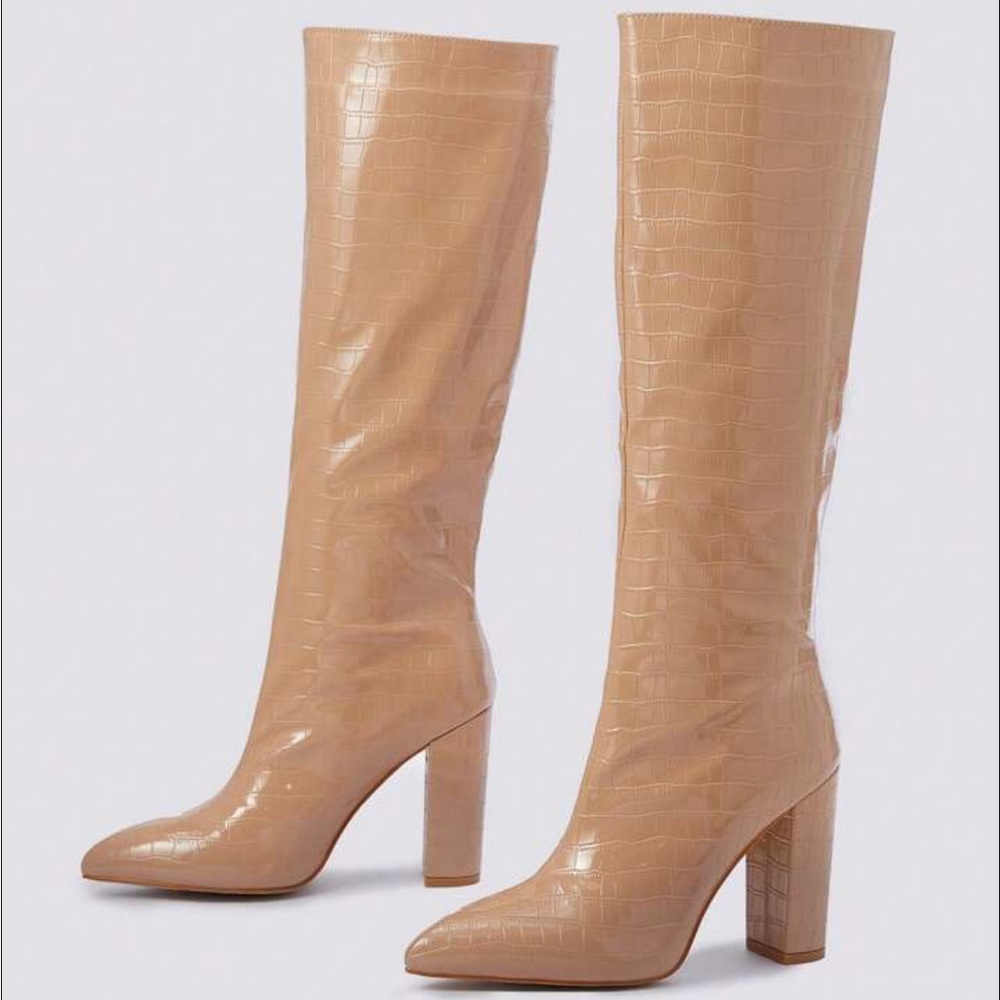 Shein Croc Knee High Boots